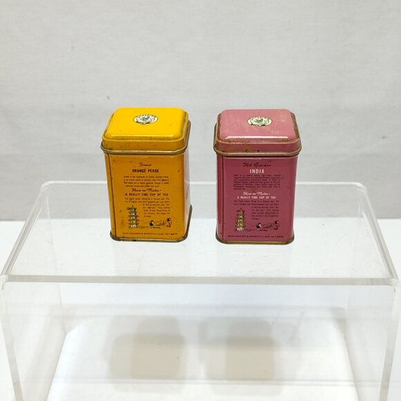 John Wagner & Sons Tea Tins Set Orange Pekoe & India Collectible Kitchen Décor - Picture 3 of 7